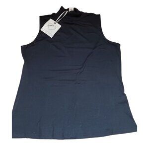 By Design Sleeveless Turtleneck Top Shirt Blouse Solid Black NWT Size S NEW